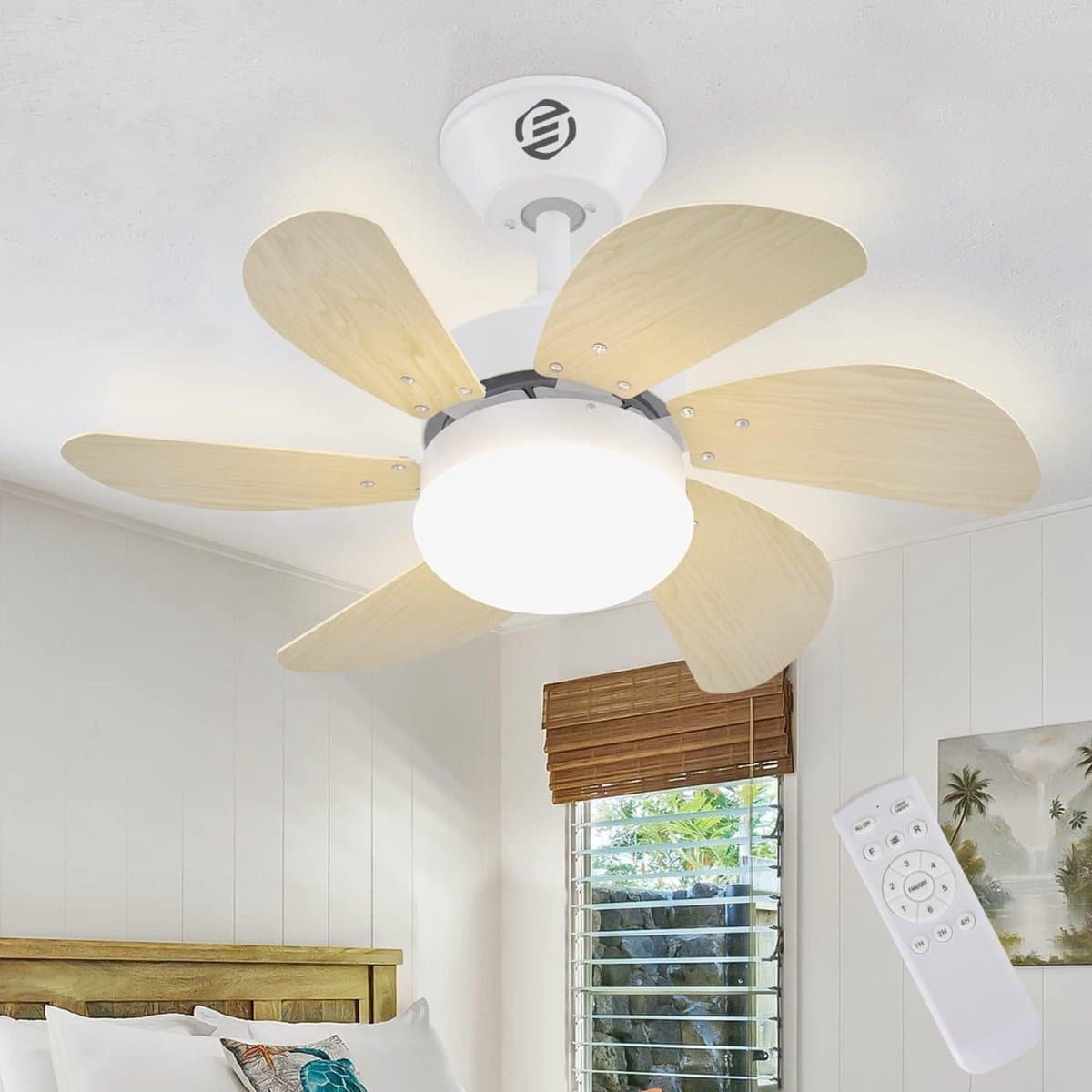 Equivera Plafonniere met Ventilator - Plafondventilator - Plafondventilator Afstandsbediening - Plafondventilator Slaapkamer - Plafond Ventilator met Verlichting - Plafondlamp - Plafonniere - Ideaal voor in uw slaapkamer! — afbeelding 1