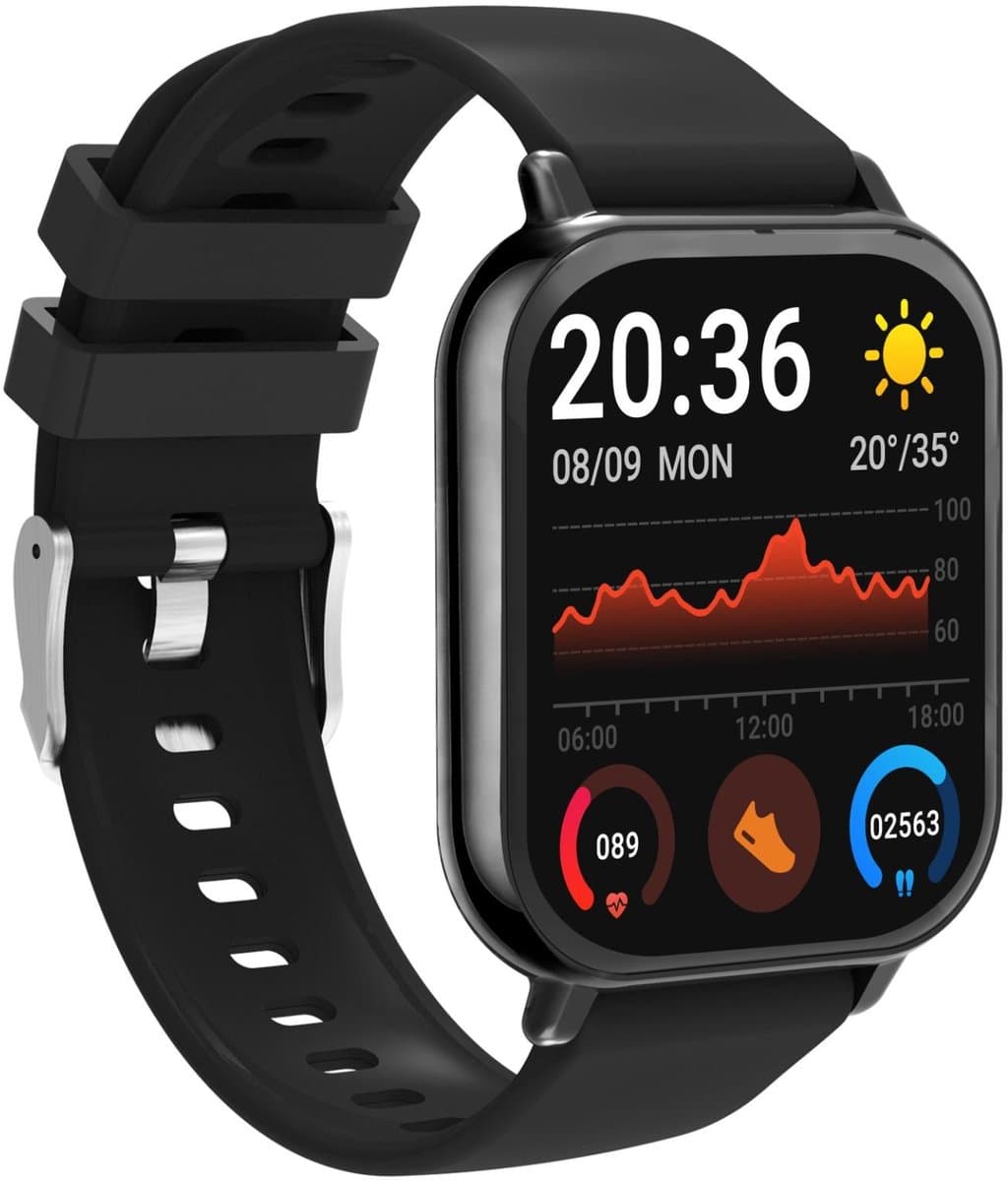Denver Smartwatch - Android iOS - Notificaties - Sporthorloge - Hartslagmeter - Saturatiemeter - Slaapmonitor - SWC176B - Zwart — afbeelding 1