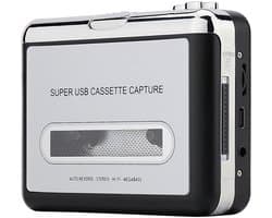 longziming - Walkman - Cassettespeler - Cassette Converter - USB-aansluiting, zet cassettes om naar MP3 - Geen technische kennis nodig, plug-and-play - Werkt op Windows en Mac, geen driver nodig - Retro design, ook draagbaar als speler