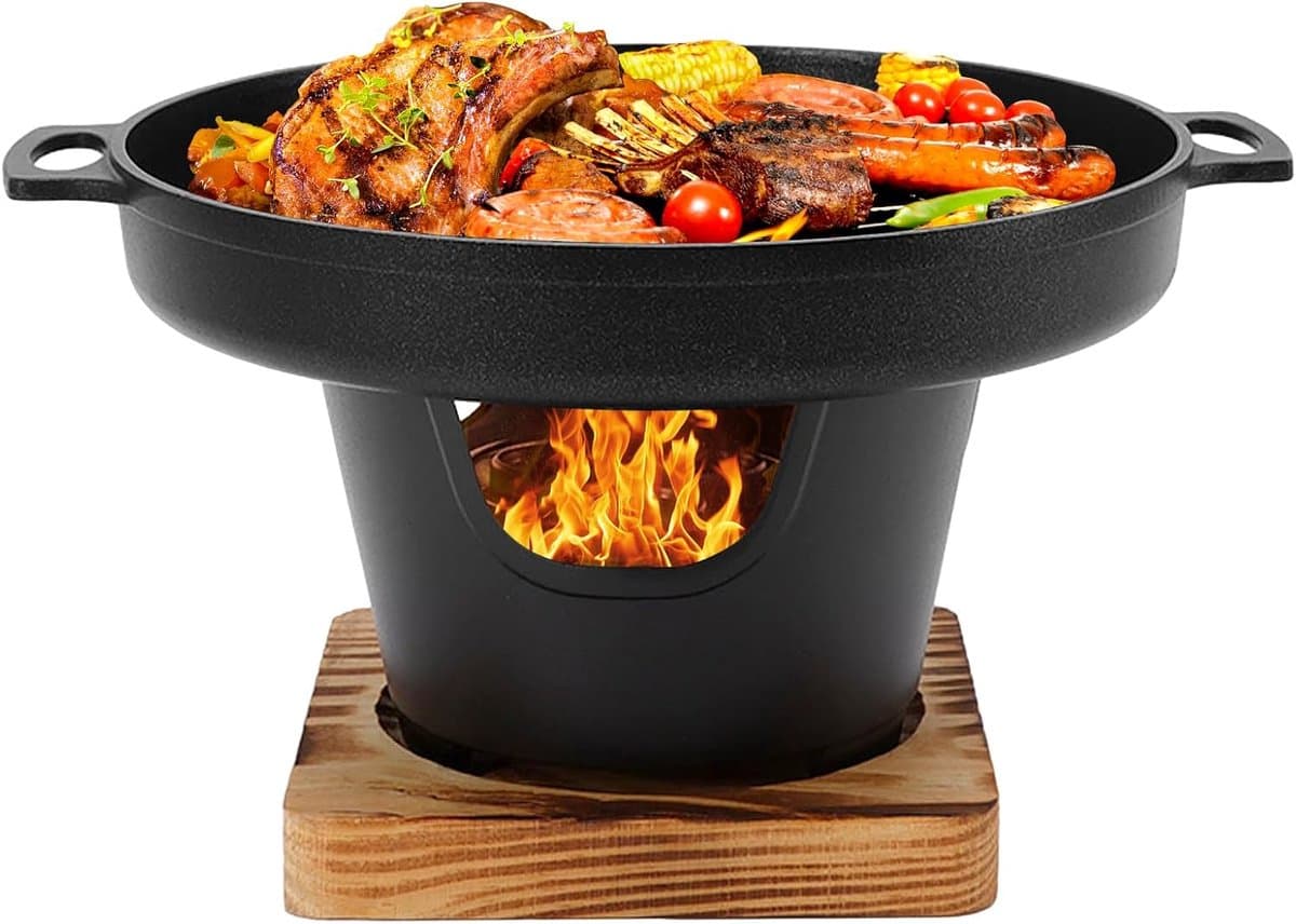 Draagbare Mini Grill - Tafel BBQ - Compact Grillen - Rookvrij Ontwerp - 844 Gram - Zwart — afbeelding 1