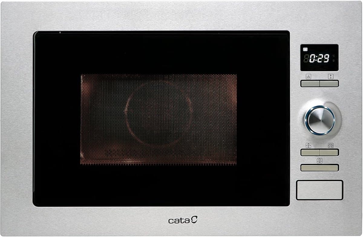 Inbouwmagnetron 25L Roestvrij Staal Met 1000W Grill - 8 Automatische Menu's — afbeelding 1