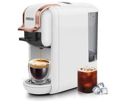 Vedder House - Koffiezetapparaat Cups - 4 in 1 - Wit - Warme en koude dranken - Koffiemachine - Koffiepadmachine