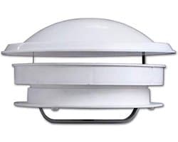 Witte dakventilator met vliegenbescherming voor caravan en boot