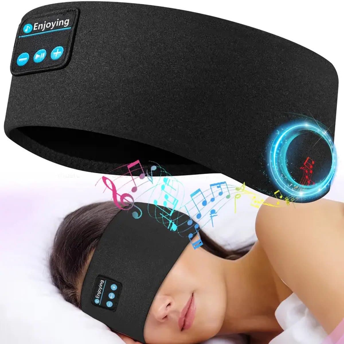 Draadloze Slaapkoptelefoon – Bluetooth Hoofdband voor Zijslapers – Ruisonderdrukking – Ultradun Ontwerp — afbeelding 1