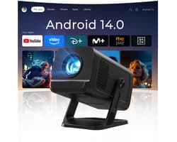 Mini Beamer 1280 x 720 LCD - 4K Ondersteuning - Wi-Fi 6 Bluetooth 5.4 - Compact Draagbaar - Voor Thuisbioscoop Gaming Outdoor