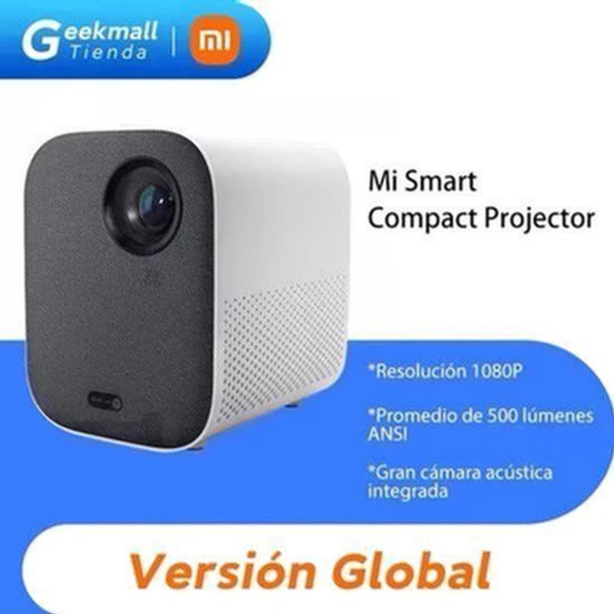 Xiaomi - Mi Smart Compact - Beamer - Projector Beamer - Mini Meamer - HDR 10 - FHD 1080p - DLP Automatische focus - met WiFi 5.0 - 500 ANSI Lumens - Android 11.0 - Wit — afbeelding 1