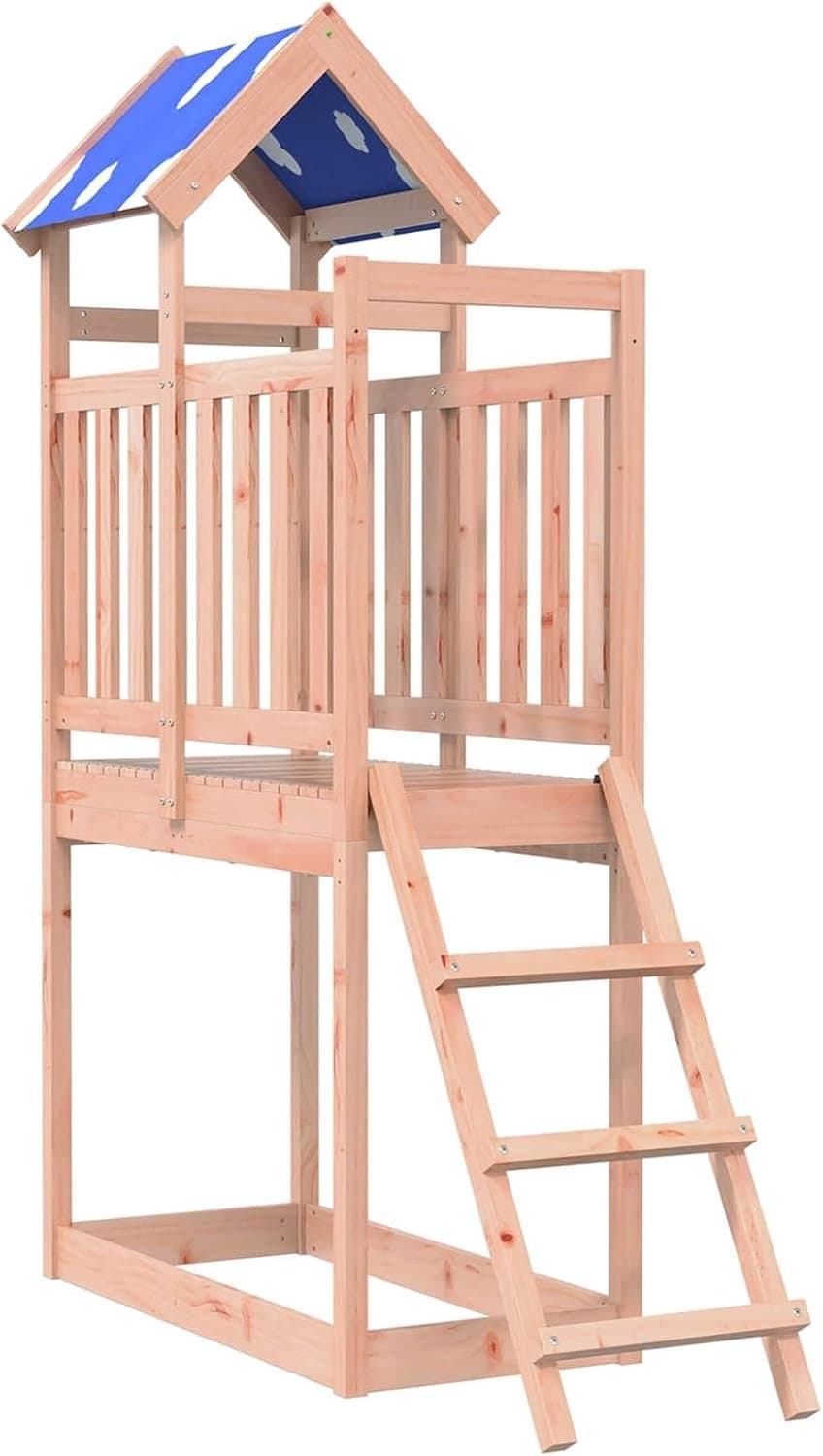 Speeltoren voor de tuin van massief douglasiahout, klimtoren met accessoires, outdoor speelplaats voor kinderen, 52,5 x 110,5 x 215 cm — afbeelding 1