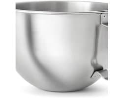 roestvrijstalen mengkom - voor keukenmachines - voor bakken en mixen - met ergonomisch handvat - 5.6 liter - zilver
