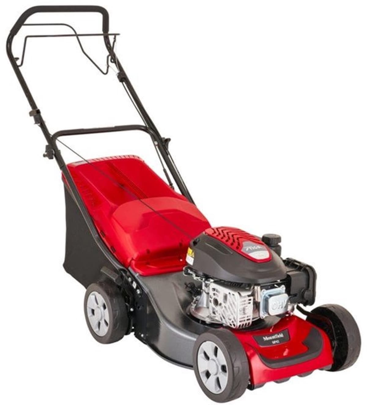 Grasmaaier Zelfrijdend - 41 cm Snijbreedte - Benzine Motor - 60 Liter Grasopvangbak - Stalen Chassis - Voor Kleine Tot Middelgrote Tuinen — afbeelding 1