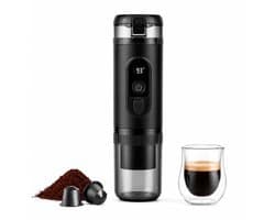 Draagbare koffiezetapparaat, espressomachine, 2-in-1, oplaadbaar, zelfverwarmend, compatibel met NS-capsules en gemalen koffie, mini-koffiezetapparaat, USB-C, voor reizen, camping, auto, kantoor