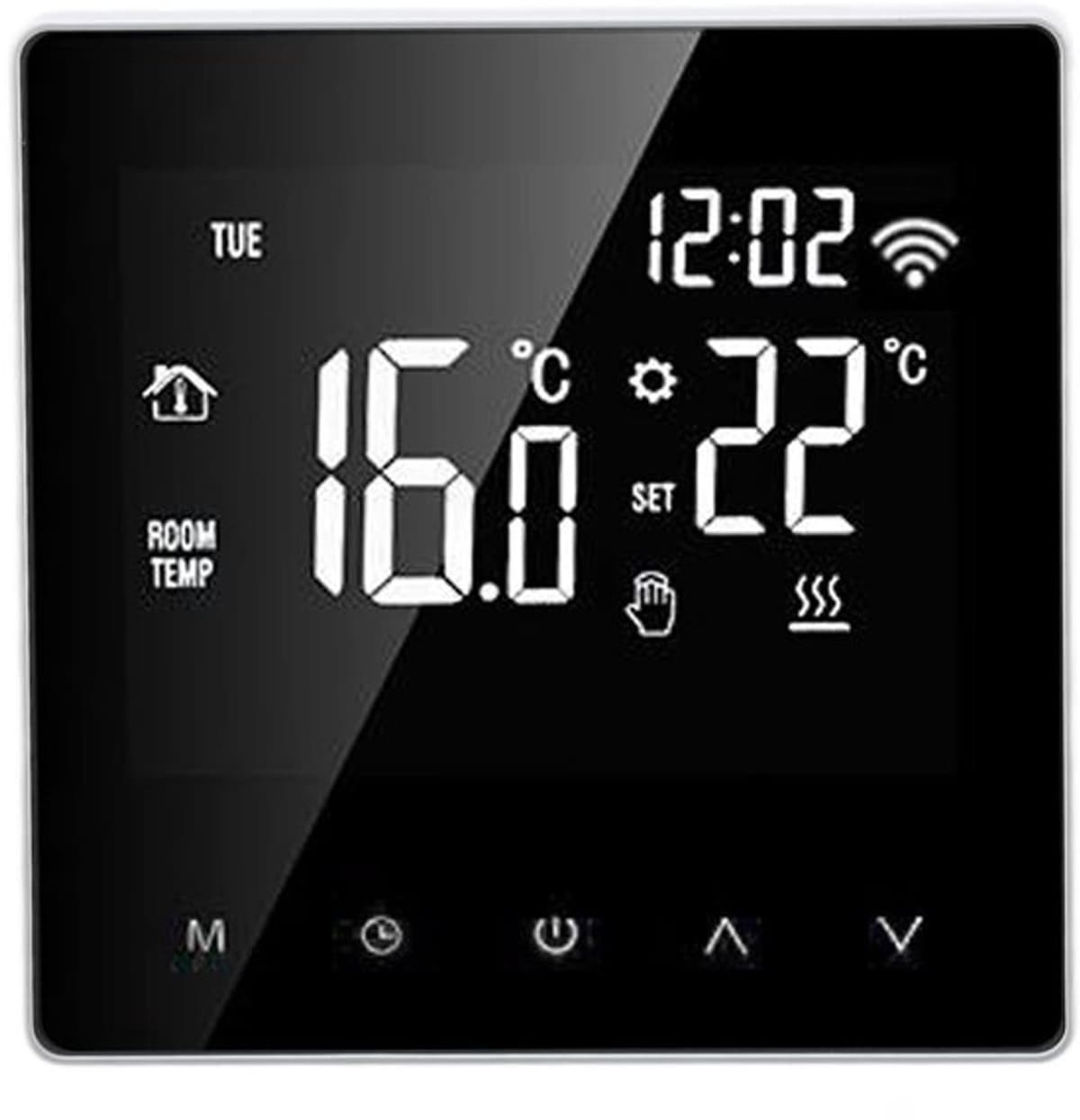 AC230V 50/60Hz Smart Thermostaat 5 ~ 90 ℃ WIFI Intelligente thermostaat LCD Touchscreen Water vloerverwarming thermostaat voor (witte achtergrond witte knop 3A) — afbeelding 1