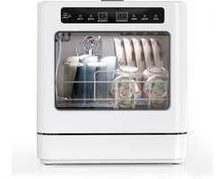 Mini Vaatwasser - Tafelmodel Afwasmachine - Snel Servies Reinigen - 6 Programma's - 43 x 39 x 46 cm - Wit