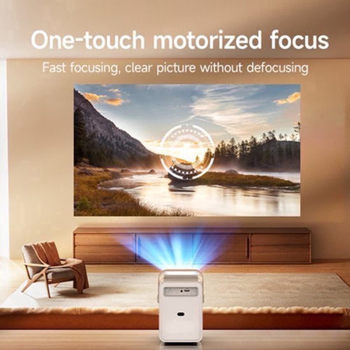 Mini Beamer - Draagbare Projector - 200 ANSI Lumen - 1280x720 Resolutie - Android 11 - WiFi Bluetooth - Voor Thuisbioscoop — afbeelding 1