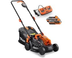Accu Grasmaaier - Elektrische Grasmaaier - Gazon Onderhoud - Dubbele Accu Systeem - 33cm Maaibreedte - Zwart
