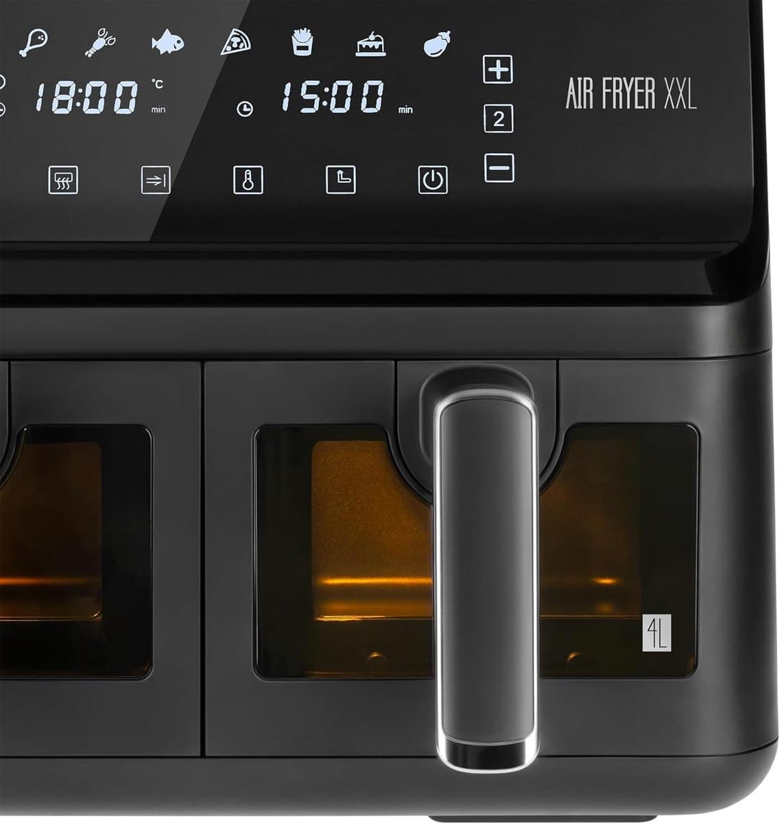Dubbele Heteluchtfriteuse - Airfryer XXL - Gezond Koken - Twee Manden - 8 Liter - Zwart — afbeelding 1