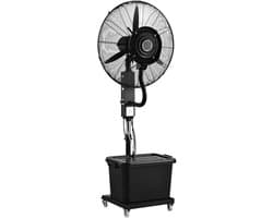 Mistventilator Op Voetstuk - Vernevelende Ventilator - Terras Koelen - Grote Watertank - 65 cm - Zwart