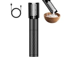Elektrische Kokosrasp - Draadloze Handrasp - Keuken Bakken Koken - Anti-spat Roterende Kop - 24 cm - Zwart