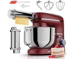 Deegmachine - Kneedmachine - Mixer met Kneedhaak - Rood - 38cm x 32cm x 24cm