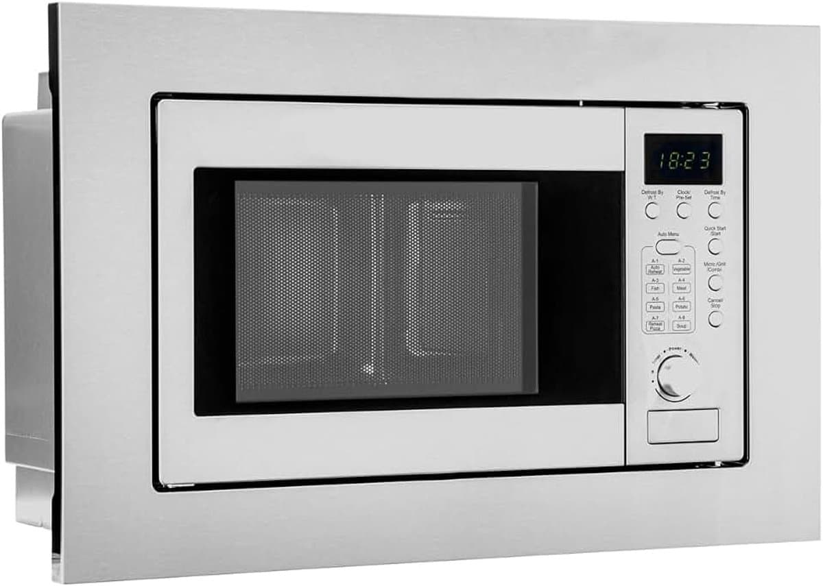 2in1 inbouw magnetron | met grill | 20 liter | 8 automatische programma's | ontdooifunctie | grillrooster en draaiplateau (Ø 24.5 cm) | 800 watt | roestvrij staal | MWG 2215 EB — afbeelding 1