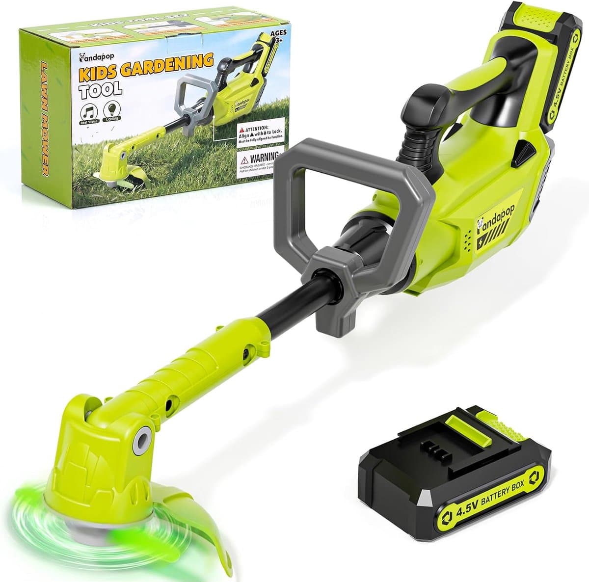 SnelShoppen - Pandapop Kindertuingereedschap Grasmaaier met Licht en Geluid - Extra Groot Buitenspeelgoed voor Kinderen - Tuingereedschap voor Kindere — afbeelding 1