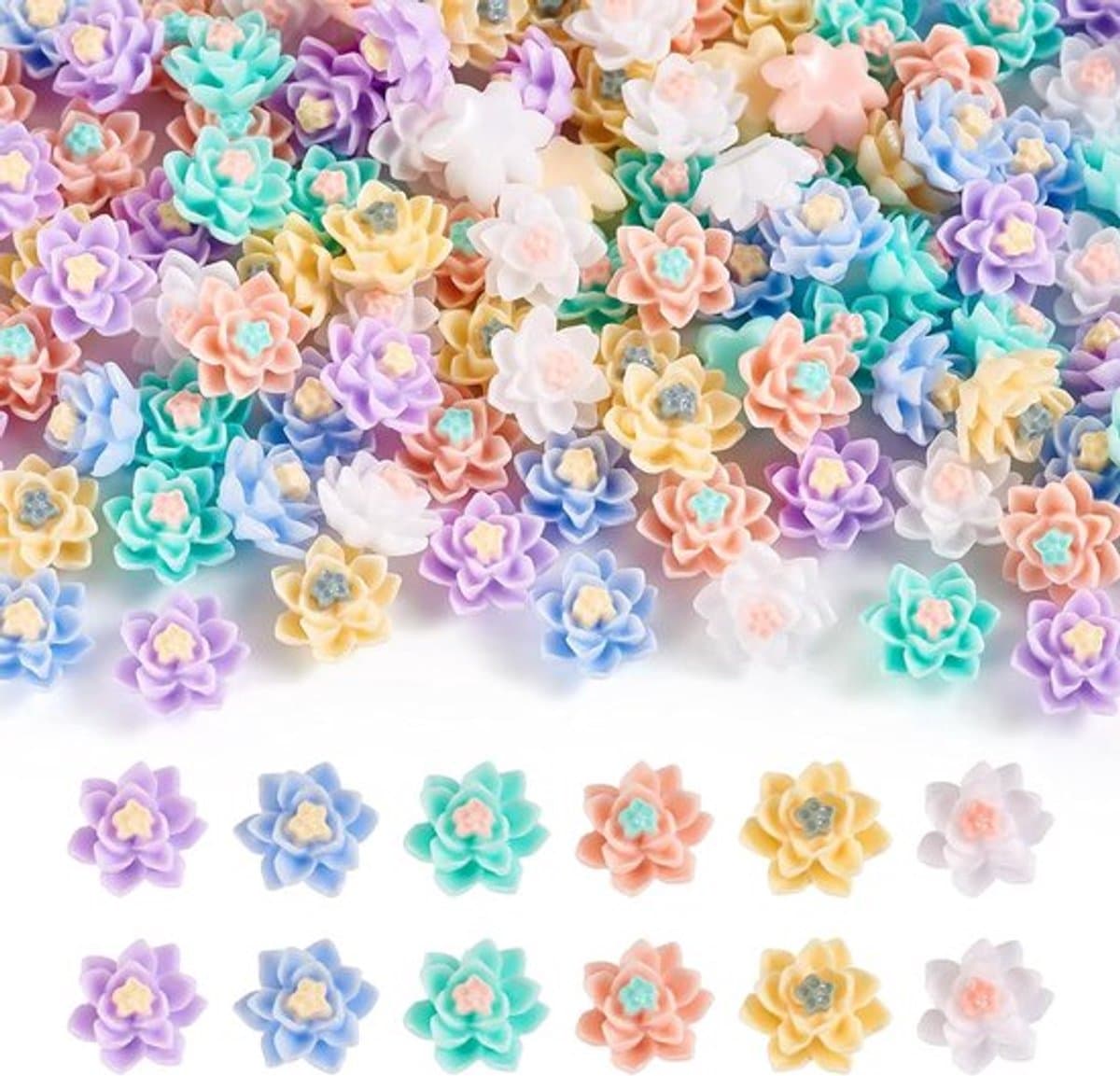 120 stuks Bloemen Cabochons van Hars | Flatback Versieringen voor DIY Scrapbooking en Nail Art | Sieraden Maken - Bloemen Decoratie — afbeelding 1