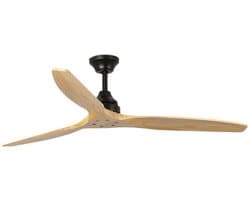 Faro Barcelona 33718DC Alo L plafondventilator zwart/hout 152 cm - stil en zuinig - met afstandsbediening - DC-motor - zomer en winterstand - timerfunctie - 6 snelheden