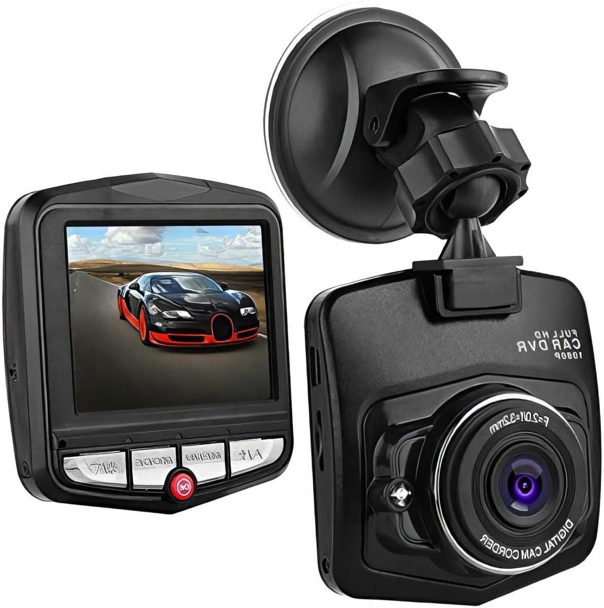 Dashcam Dubbele Lens - Auto Camera DVR - Veilig Rijden - 170 Graden Groothoek - 2.4 Inch Scherm - Zwart — afbeelding 1