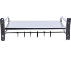 Magnetronhouder Wandmontage - Magnetron Plank - Keuken Opbergen - Roestvrij Staal - 53 x 38 x 18 cm - Zilver