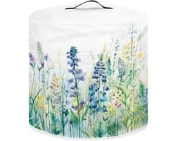 Drukpan Deksel - Keukenmachinehoes - Apparaten Beschermen - Met Opbergvak - 3 Liter - Blauw Groen Bloemen