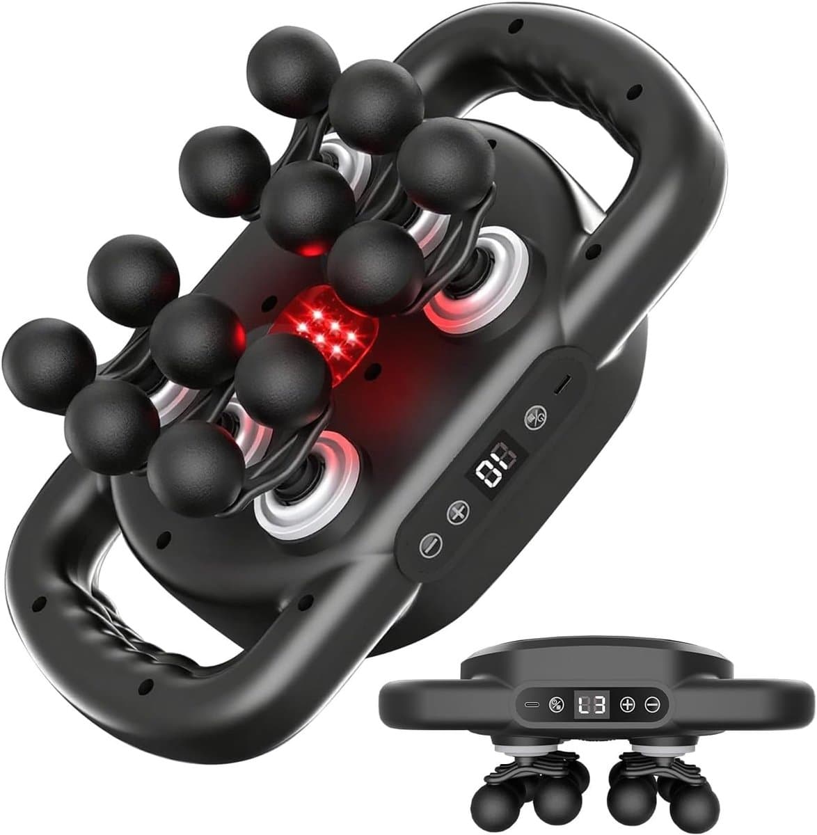 SnelShoppen - 12-delige Massage Gun met 9 Massage Modi en 9 Verstelbare Snelheden - Diepe Spierstimulatie Massageapparaat voor Lichaam, Benen, Armen, — afbeelding 1