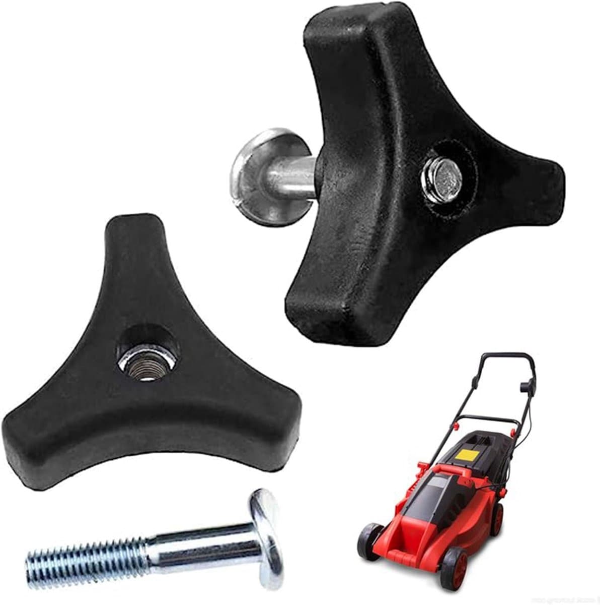 2 Stuks Grasmaaier Greep Set met Vleugelmoere en Schroefbouten - Universele Handgreep en Reserveonderdelen — afbeelding 1