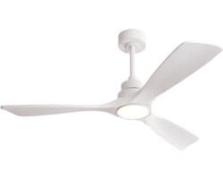 COVREO Plafondventilator met verlichting 132 cm wit, 3 bladen en afstandsbediening