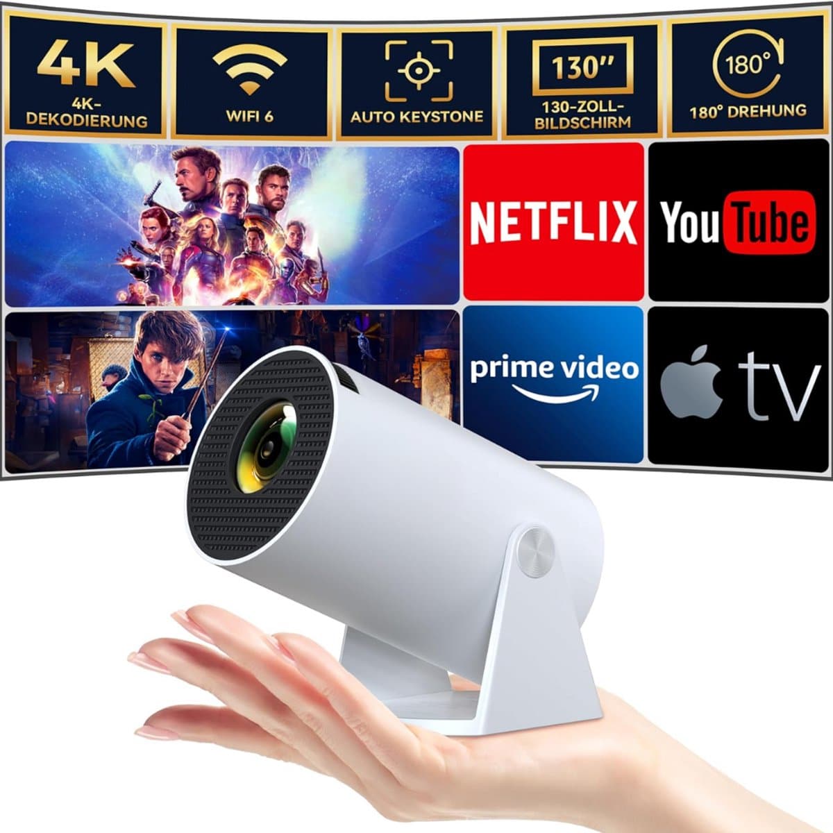 Lexium Mini beamer - Projector - Beamerscherm - Projectiescherm - Outdoor & Indoor Projector - — afbeelding 1