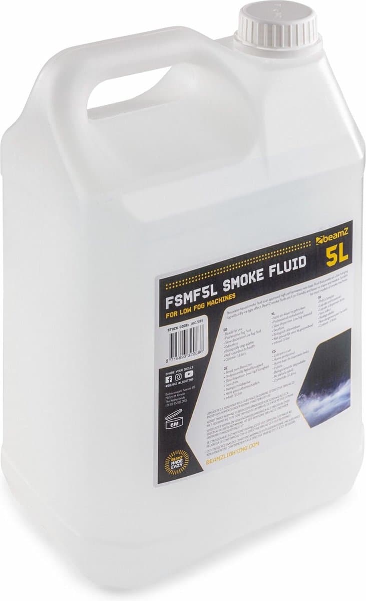 Rookvloeistof - BeamZ rookmachine vloeistof voor low fog rookmachines - 5L — afbeelding 1