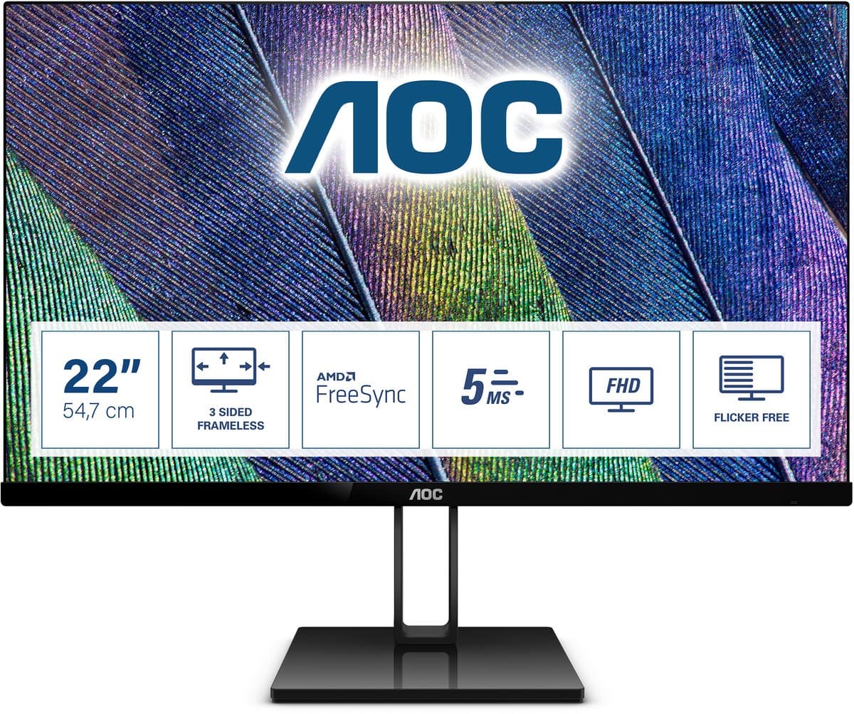 AOC 22V2Q - Full HD IPS Monitor (75Hz) — afbeelding 1