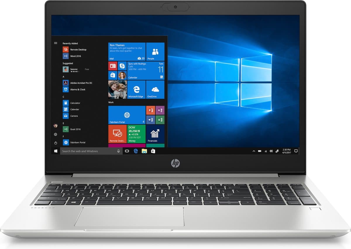 HP ProBook 450 G7 Notebook Zilver 39,6 cm (15.6") 1920 x 1080 Pixels Intel® 10de generatie Core™ i5 8 GB DDR4-SDRAM 256 GB SSD Wi-Fi 6 (802.11ax) Windows 10 Pro — afbeelding 1