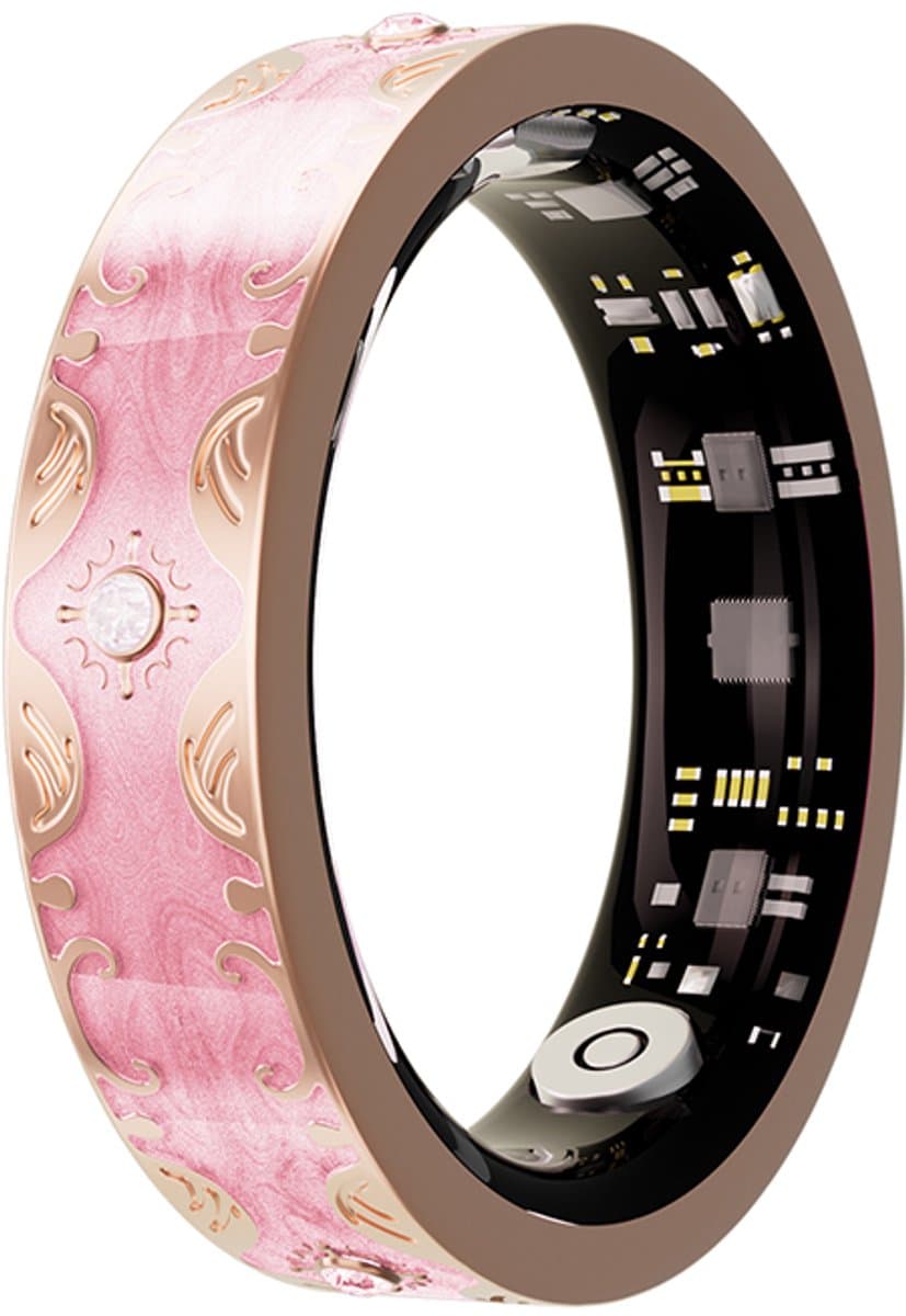 WizBay Premium Select® Bohemian Smart Ring - Cherry Blossom Pink - Hartslag, Slaap en Zuurstofmeting - Activiteitstracker - Maat 10 — afbeelding 1