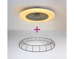 Plafondventilator Cakir met stereffect en aanpasbare kleurtemperatuur - metalen kap