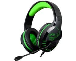 Spirit of Gamer Headset – Kinder Koptelefoon - Koptelefoon - Microfoon – Geschikt Voor Headset Nintendo Switch/PS5/PS4/Xbox Series X/S/Xbox One/Pc – Ruisonderdrukkende Microfoon – Verstelbare hoofdband – Helder geluid – Zwart/Groen