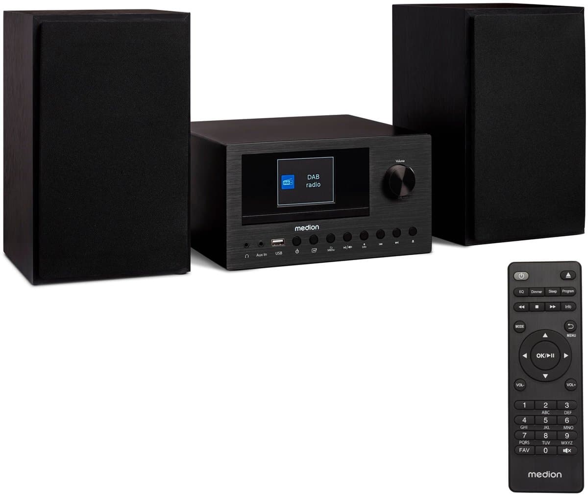 MEDION P85003 Micro-audiosysteem Compact systeem (internetradio, DAB+, PLL FM-radio, Bluetooth, USB-aansluiting, AUX, 2x150 W) — afbeelding 1