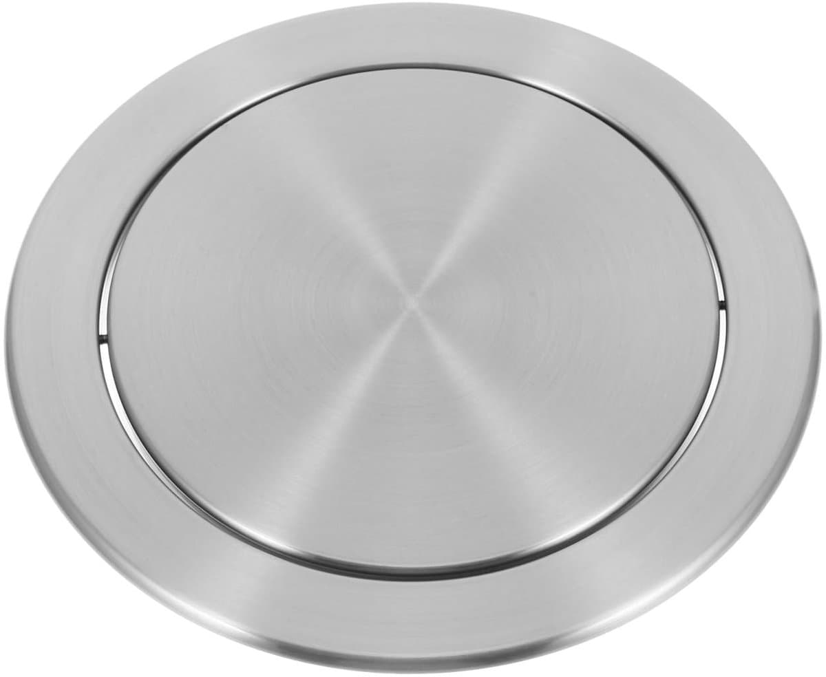 Dailygoods- Klapdeksel Inbouwdesign - Afvalemmer - Roestvrij Staal - Compact - Geschikt voor Thuis/Kantoor - Afmetingen 16,5 x 16,5 x 3,3 cm - Afvalbakdeksel — afbeelding 1
