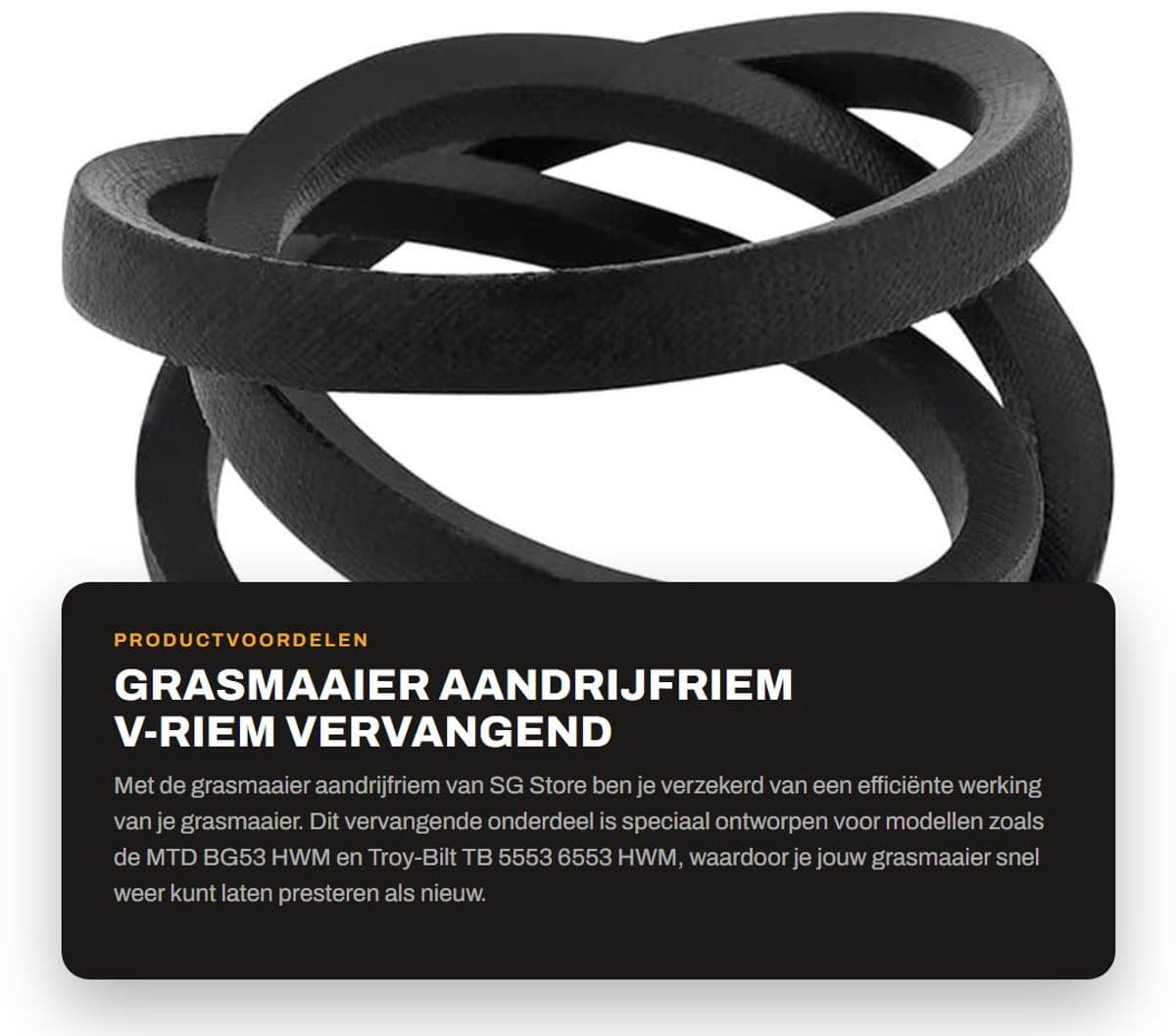 Dailygoods- Aandrijfriem V-riem vervangend onderdeel - Binnenomtrek 750 mm - Buitenomtrek 772 mm - Breedte 10 mm - Compatibel met MTD/Troy-Bilt - Rubber/vezelmaterialen - Grasmaaier Riem — afbeelding 1