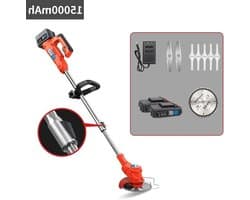 Elektrische Grasmaaier - Oplaadbare Grasmaaier - Tuinonderhoud - Lithium Batterij - 35 cm Snijbreedte - Oranje