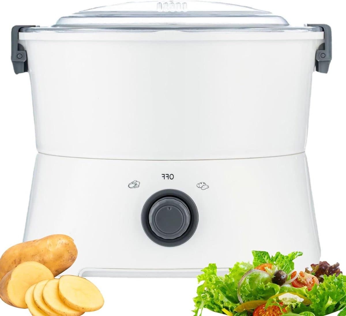 Elektrische Aardappelschiller - Automatische Schilmachine - Snel Groenten Schillen - One-Touch Bediening - 1 kg Capaciteit - Wit — afbeelding 1