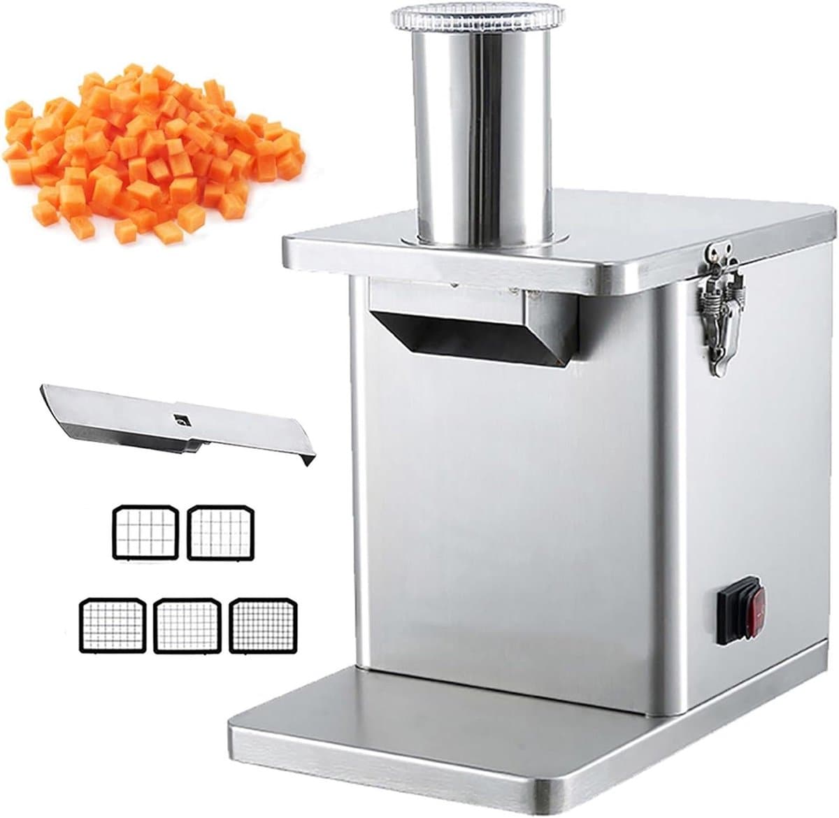 Elektrische Groentehakker - Voedselprocessor Snijder - Snel Ingrediënten Snijden - Krachtige 250W Motor - 38x26x45 cm - Zilver — afbeelding 1