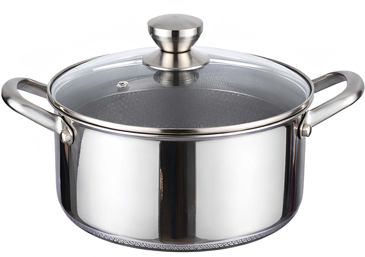 Cheffinger, Kookpan 20cm 3L met Anti-aanbak Honingraatcoating en Deksel, Zilver — afbeelding 1