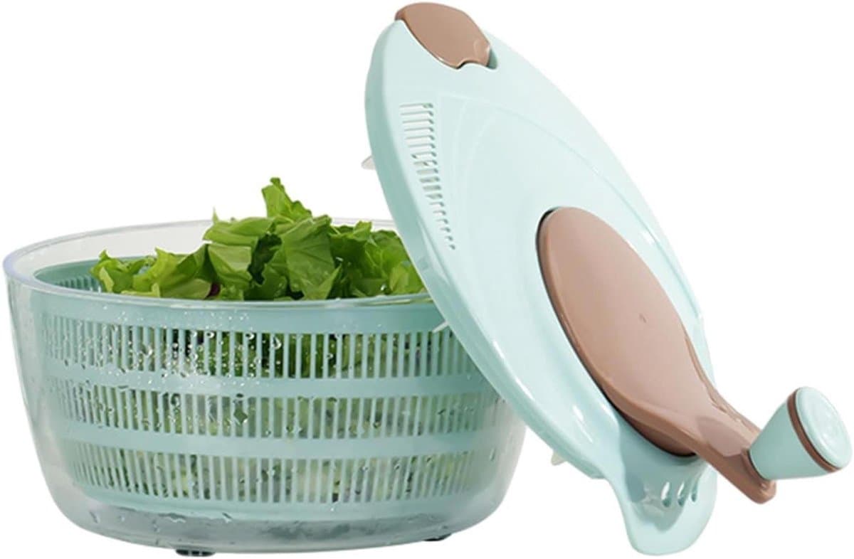 Salade Spinner - Groente Droger - Maaltijd Voorbereiding - Dubbellaags Capaciteit - 26.8 cm - Blauw — afbeelding 1