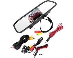 OmGoods - Dailygoody - Mirror Dash Cam - Achteruitkijkspiegelcamera - 4,3 Inch LCD - Nachtzicht - 170° Groothoek - 2-kanaals Ingang - Geschikt voor Auto en
