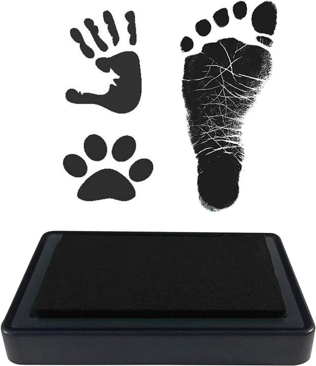 Set voor hand- en voetafdrukken – Herbruikbaar inktkussen – Afdrukset voor huisdieren – Afdrukset voor baby's – Inktkussen voor kinderen – Inktkussen voor vinger- en voetafdrukken – Inkt voor hand- en voetafdrukken – Voetafdruk – Inktkussen – 9x6x2cm — afbeelding 1