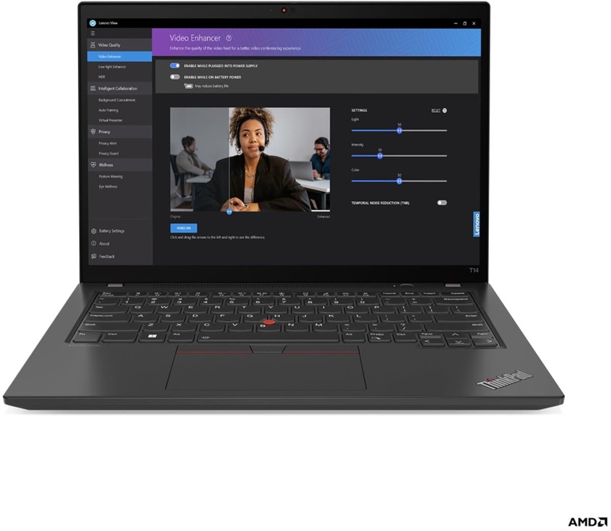 LENOVO ThinkPad T14 G4 - AMD Ryzen 5 pro 7540U - 14" - 16GB - 256GB - QWERTY - 21K4S4ELMH — afbeelding 1